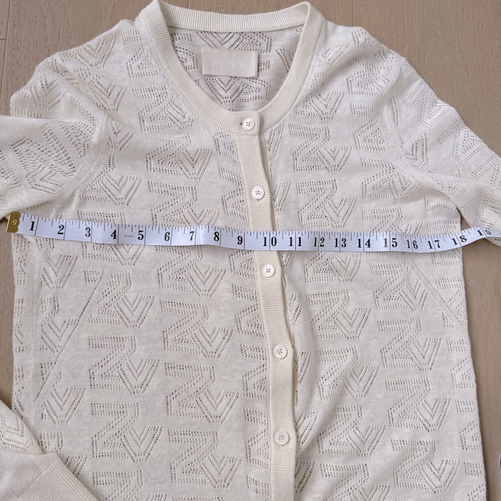 Zadig & Voltaire Monogram Knit Nila Open Front Long Sleeve Cardigan - Picture 7 of 15